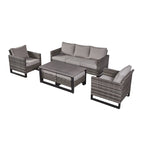 Ensemble de 6 canapés d'extérieur avec chaise et pouf
