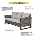 Ensemble de 6 canapés d'extérieur avec chaise et pouf