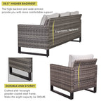 Ensemble de 6 canapés d'extérieur avec chaise et pouf