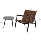 Ensemble de chaises et table Adirondack en rotin et osier pour patio