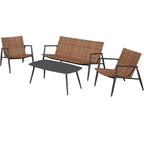 Ensemble de chaises et table Adirondack en rotin et osier pour patio