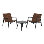 Ensemble de chaises et table Adirondack en rotin et osier pour patio
