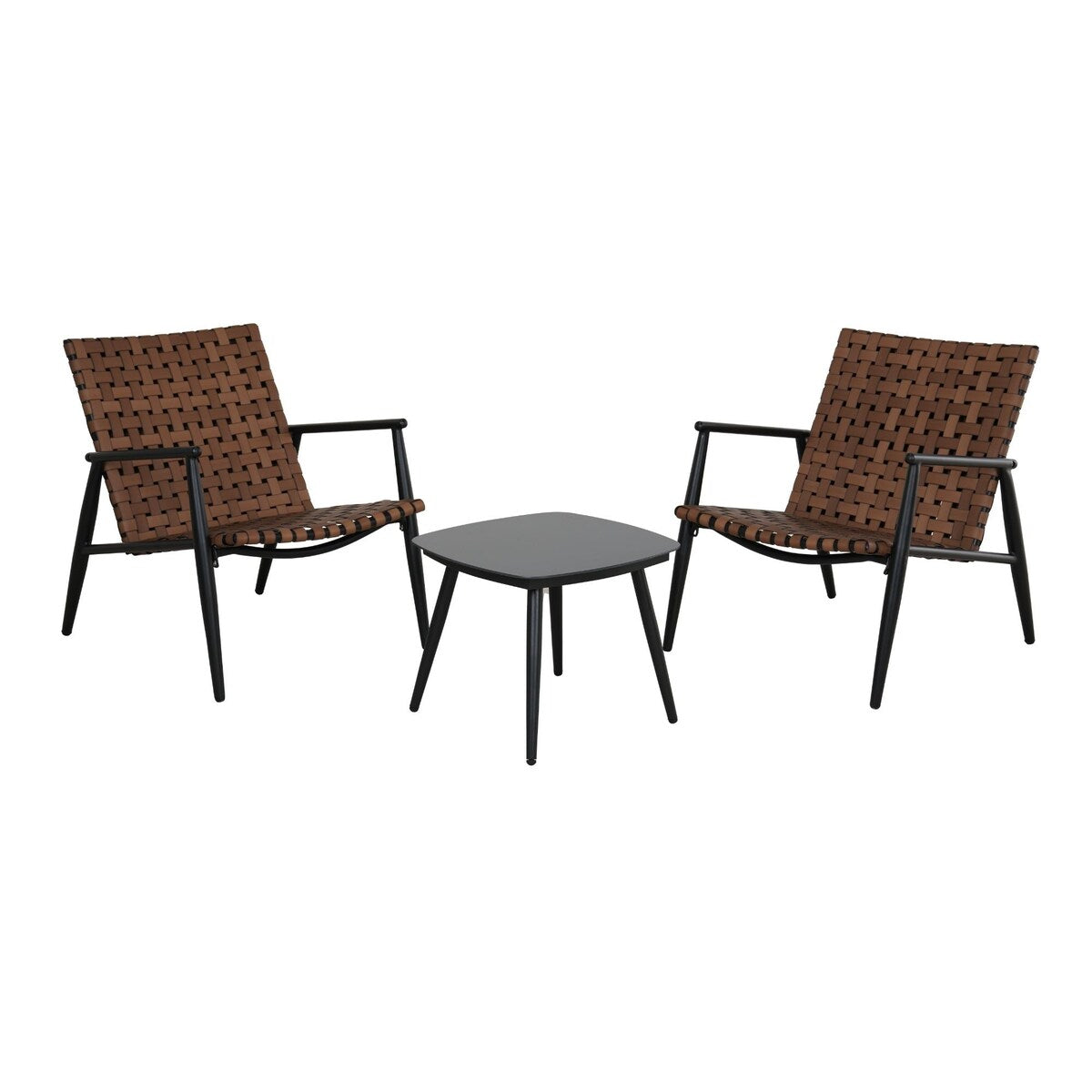 Ensemble de chaises et table Adirondack en rotin et osier pour patio