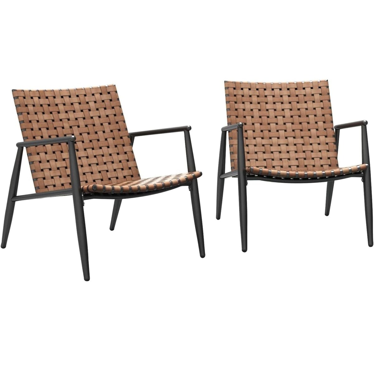 Ensemble de chaises et table Adirondack en rotin et osier pour patio