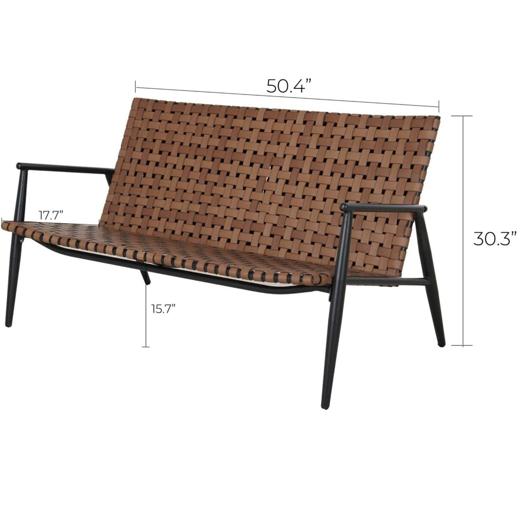 Ensemble de chaises et table Adirondack en rotin et osier pour patio