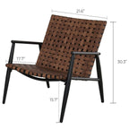 Ensemble de chaises et table Adirondack en rotin et osier pour patio