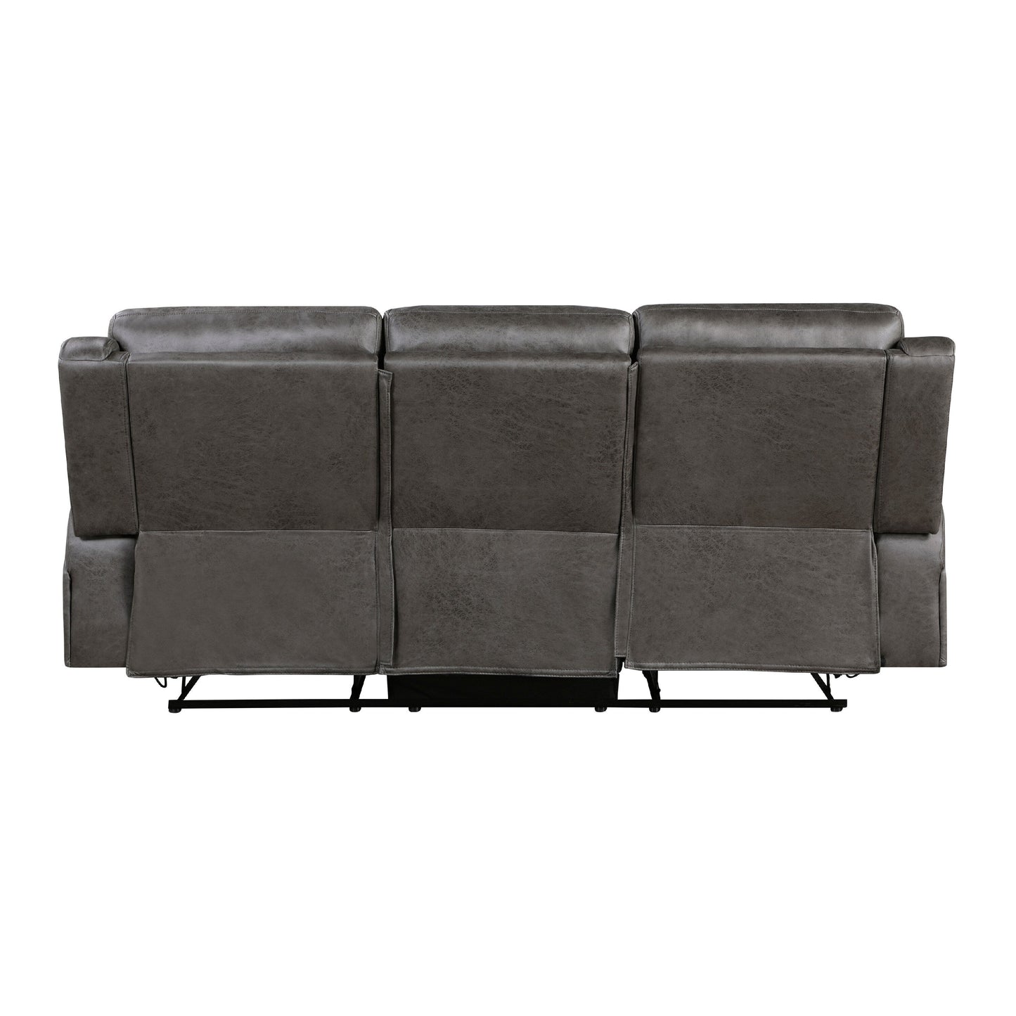 Canapé inclinable manuel double Patsy, microfibre polie grise, 85 pouces