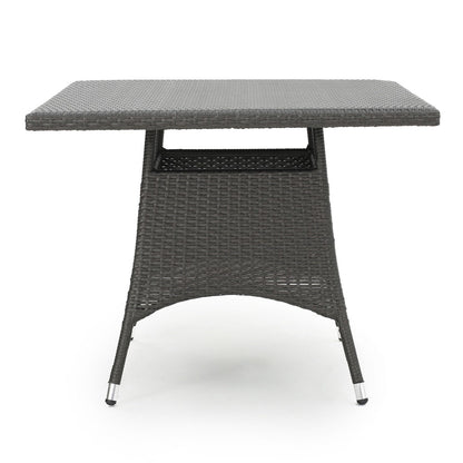 Ensemble de salle à manger d'extérieur Patterson 5 pièces en osier avec coussins par Christopher Knight Home