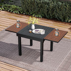 Ensemble de salle à manger de patio 3/5/7 pièces, table extensible en aluminium, chaise pliante rembourrée réglable