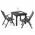 Ensemble de salle à manger de patio 3/5/7 pièces, table extensible en aluminium, chaise pliante rembourrée réglable