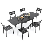 Ensemble de salle à manger d'extérieur en aluminium Pellebant 5/7/9 pièces avec table extensible et chaises empilables