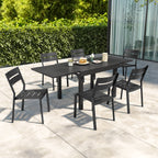 Ensemble de salle à manger d'extérieur en aluminium Pellebant 5/7/9 pièces avec table extensible et chaises empilables