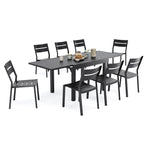 Ensemble de salle à manger d'extérieur en aluminium Pellebant 5/7/9 pièces avec table extensible et chaises empilables
