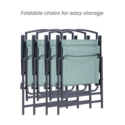 Ensemble de salle à manger d'extérieur Pellebant 5 pièces avec chaises pliantes