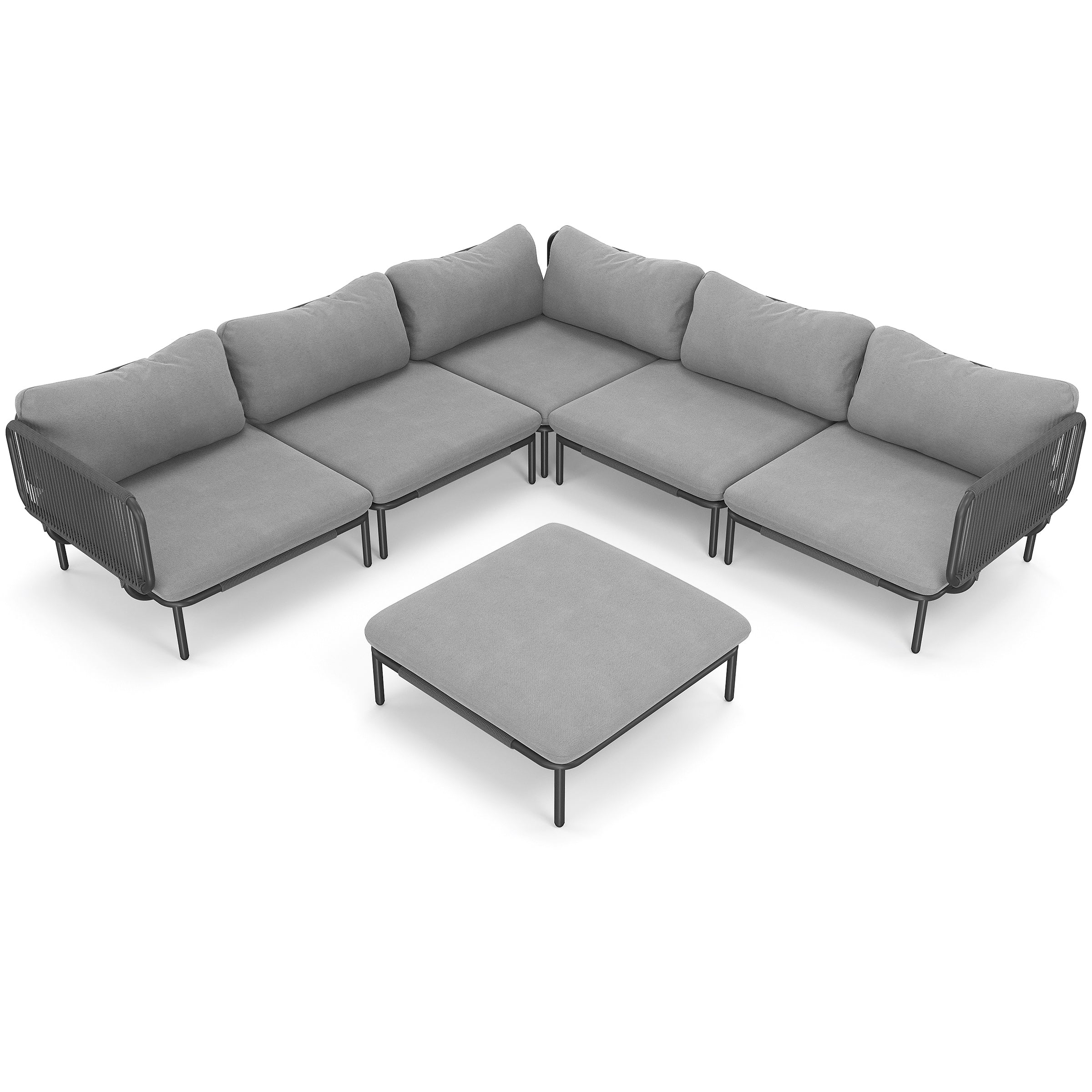 Ensemble de canapés d'extérieur sectionnels Pellebant pour patio