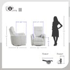 Fauteuil inclinable manuel pivotant en velours côtelé Pendu