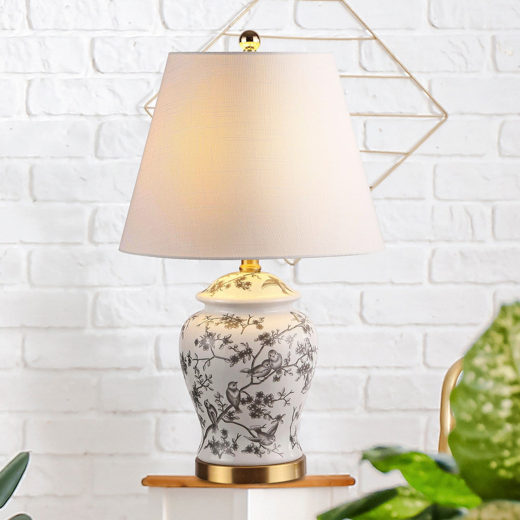 Lampe de table LED Penelope 22 Chinoiserie, bleu/blanc par JONATHAN Y