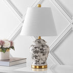 Lampe de table LED Penelope 22 Chinoiserie, bleu/blanc par JONATHAN Y