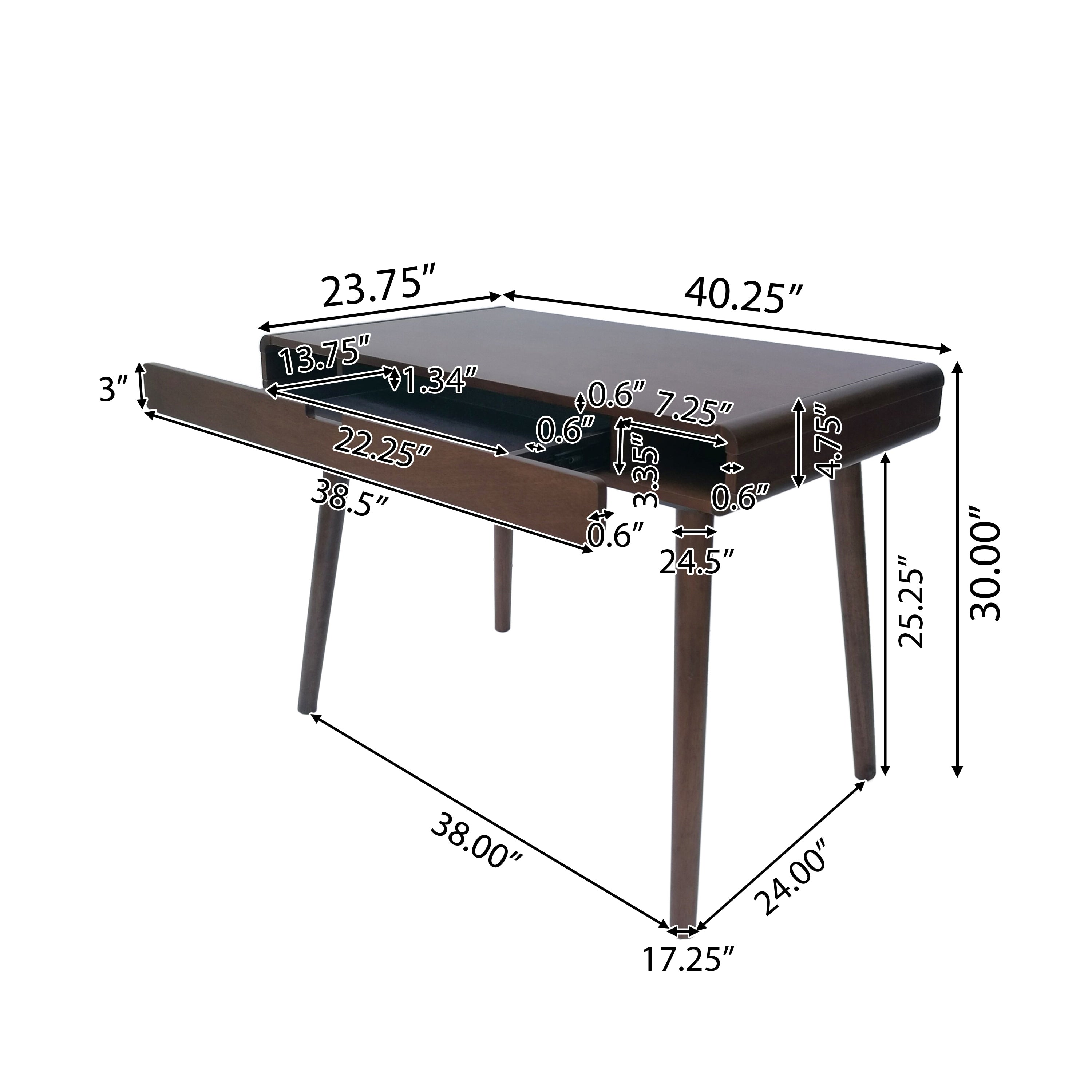 Bureau Peninah en imitation bois d'hévéa par Christopher Knight Home