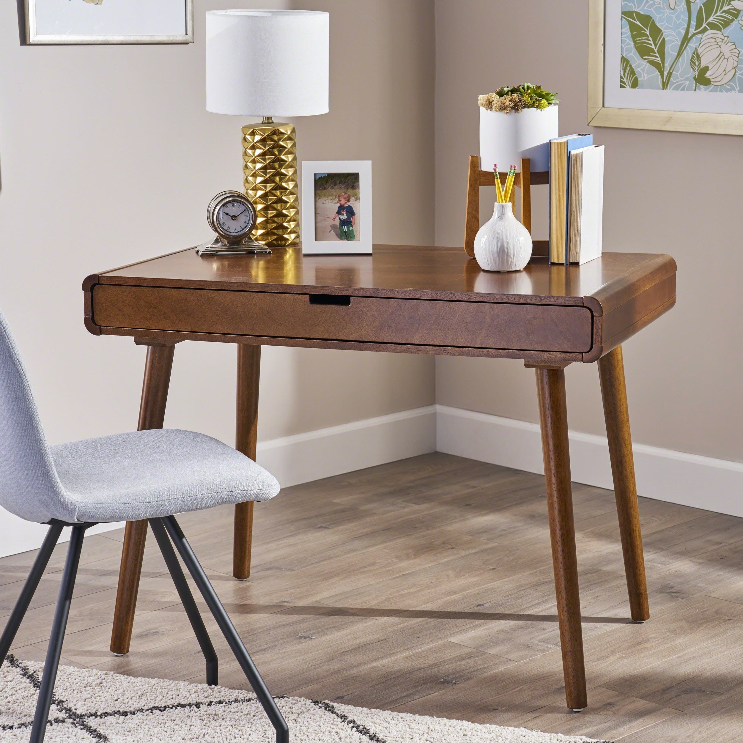 Bureau Peninah en imitation bois d'hévéa par Christopher Knight Home
