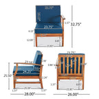 Ensemble de canapés sectionnels Perla 9 places en bois d'acacia par Christopher Knight Home