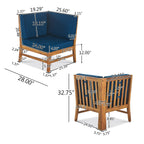Ensemble de canapés sectionnels Perla 9 places en bois d'acacia par Christopher Knight Home