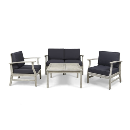 Ensemble de salon Perla Acacia 5 pièces avec coussins par Christopher Knight Home