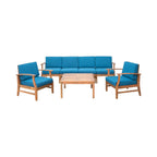 Ensemble de salon de jardin Perla en bois d'acacia, 7 pièces, par Christopher Knight Home