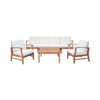 Ensemble de salon de jardin Perla en bois d'acacia, 7 pièces, par Christopher Knight Home