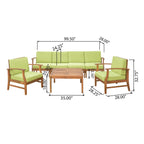 Ensemble de salon de jardin Perla en bois d'acacia, 7 pièces, par Christopher Knight Home