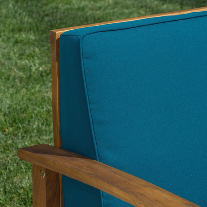 Ensemble de canapés d'extérieur Perla en bois d'acacia 7 pièces avec coussin par Christopher Knight Home