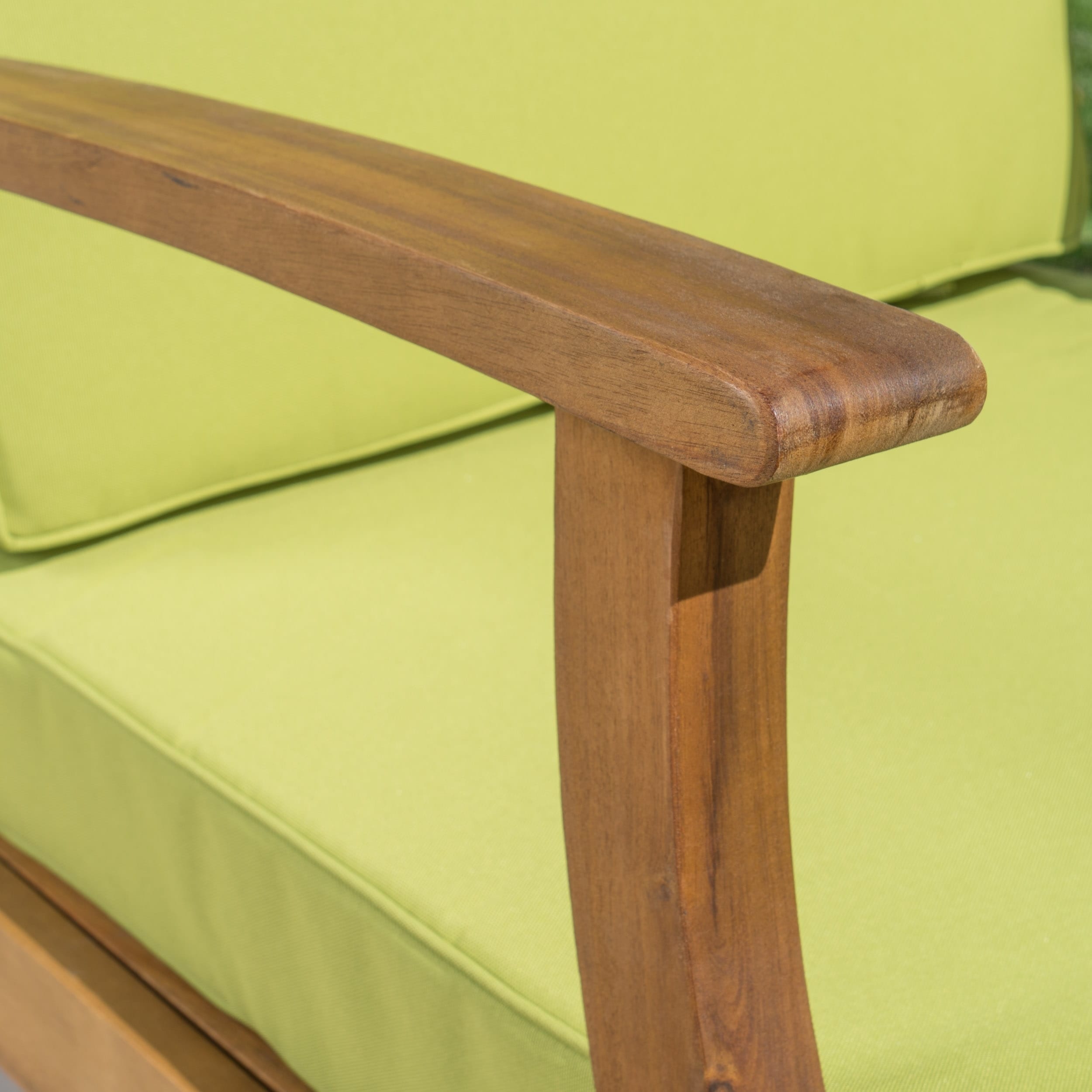 Ensemble de canapés d'extérieur Perla en bois d'acacia 7 pièces avec coussin par Christopher Knight Home