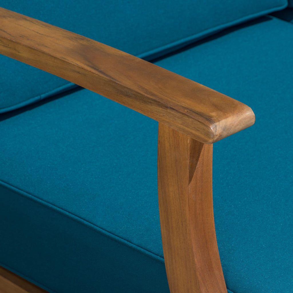 Ensemble de canapés d'extérieur Perla en bois d'acacia 7 pièces avec coussin par Christopher Knight Home