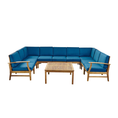 Ensemble de canapés sectionnels Perla 9 places en bois d'acacia par Christopher Knight Home