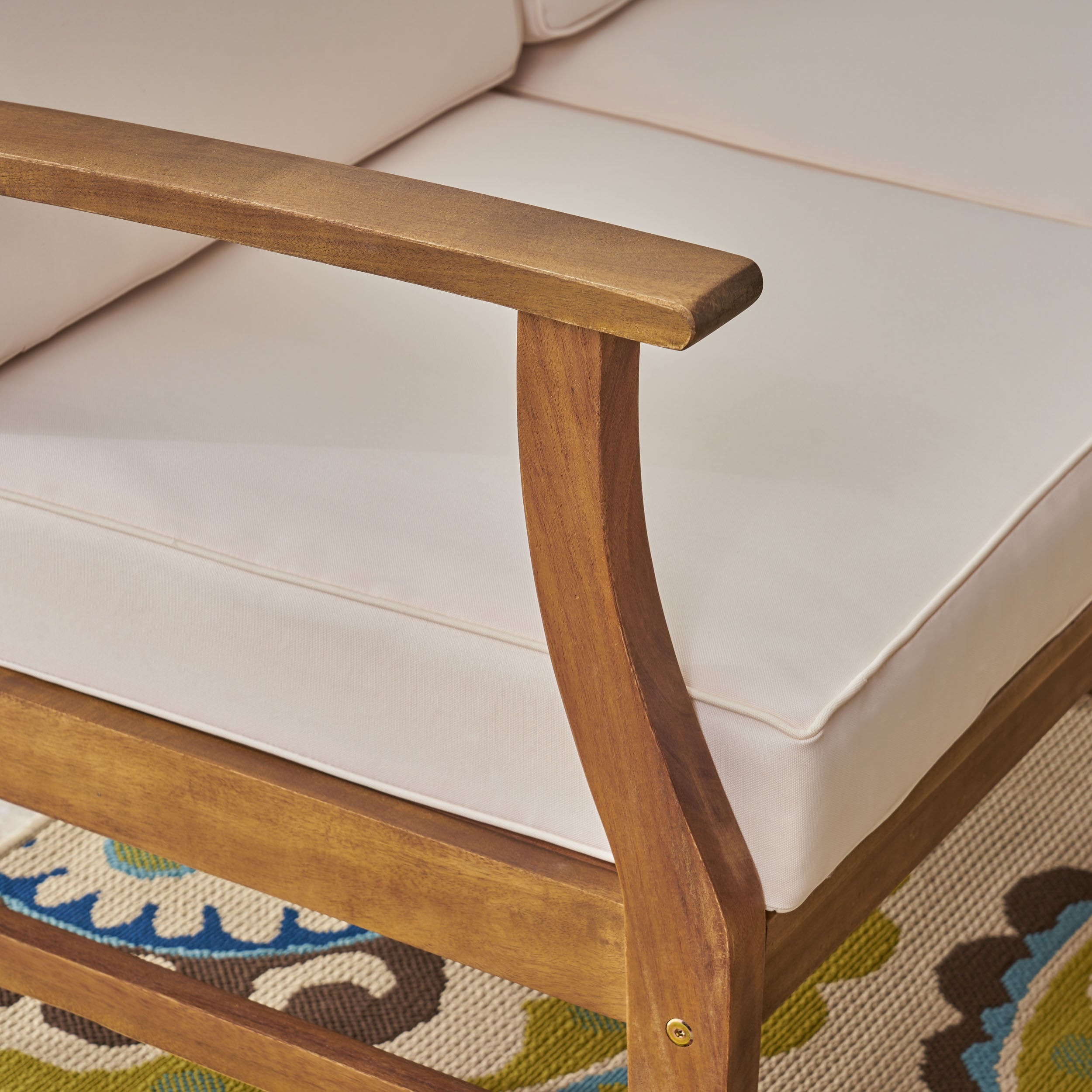 Ensemble de canapés sectionnels Perla 9 places en bois d'acacia par Christopher Knight Home