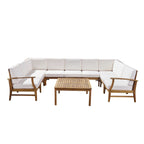 Ensemble de canapés sectionnels Perla 9 places en bois d'acacia par Christopher Knight Home