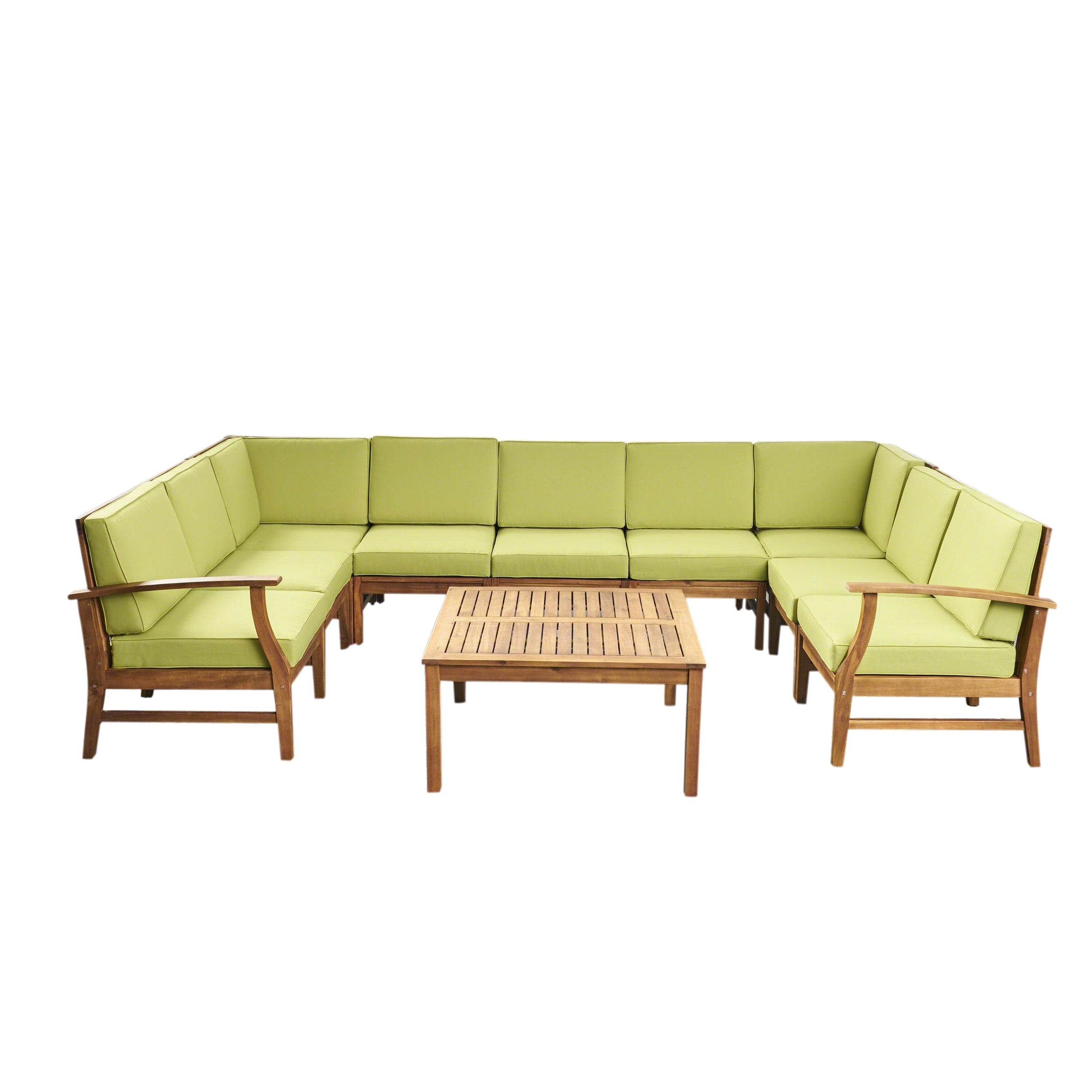 Ensemble de canapés sectionnels Perla 9 places en bois d'acacia par Christopher Knight Home