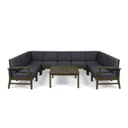 Ensemble de canapés sectionnels Perla 9 places en bois d'acacia par Christopher Knight Home
