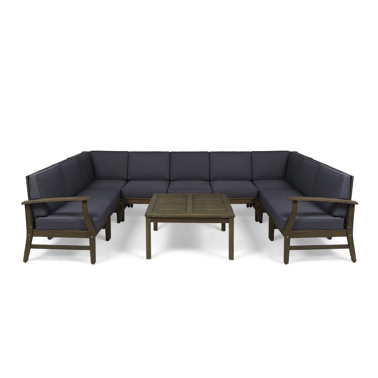 Ensemble de canapés sectionnels Perla 9 places en bois d'acacia par Christopher Knight Home