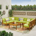 Ensemble de canapés sectionnels Perla 9 places en bois d'acacia par Christopher Knight Home