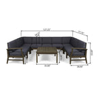 Ensemble de canapés sectionnels Perla 9 places en bois d'acacia par Christopher Knight Home