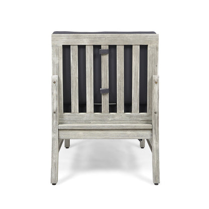 Ensemble canapé et table d'extérieur Perla en acacia, 4 pièces, rembourré, par Christopher Knight Home