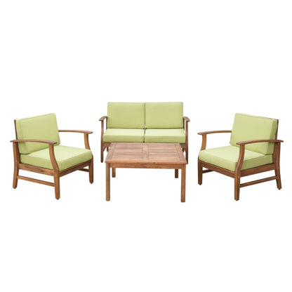Ensemble de salon Perla Acacia 5 pièces avec coussins par Christopher Knight Home