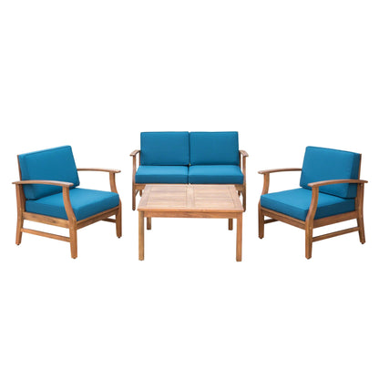 Ensemble de salon Perla Acacia 5 pièces avec coussins par Christopher Knight Home