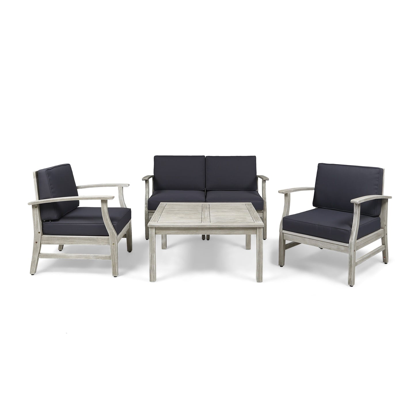 Ensemble de salon Perla Acacia 5 pièces avec coussins par Christopher Knight Home