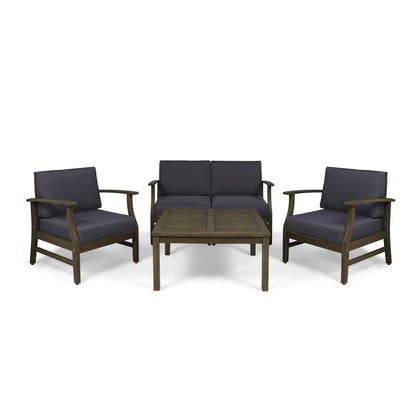 Ensemble de salon Perla Acacia 5 pièces avec coussins par Christopher Knight Home