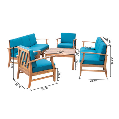 Ensemble de canapés d'extérieur Perla en bois d'acacia 9 pièces par Christopher Knight Home