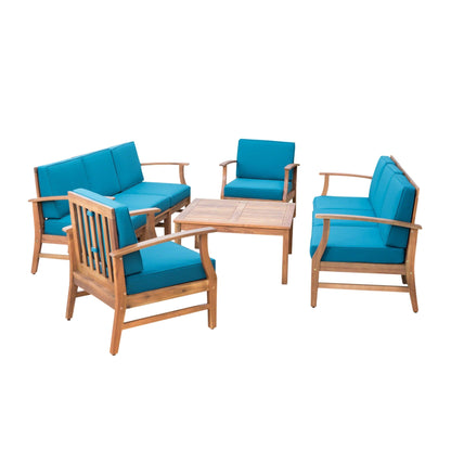 Ensemble de canapés d'extérieur Perla en bois d'acacia 9 pièces par Christopher Knight Home
