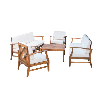 Ensemble de canapés d'extérieur Perla en bois d'acacia 9 pièces par Christopher Knight Home