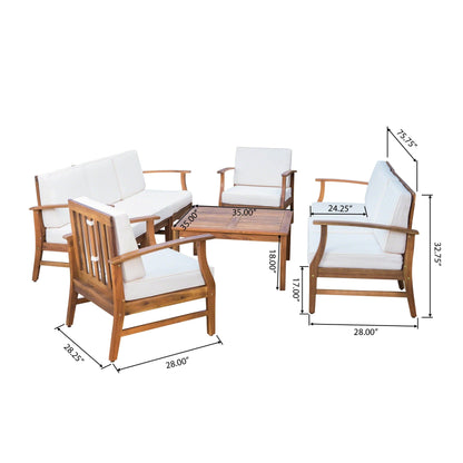 Ensemble de canapés d'extérieur Perla en bois d'acacia 9 pièces par Christopher Knight Home